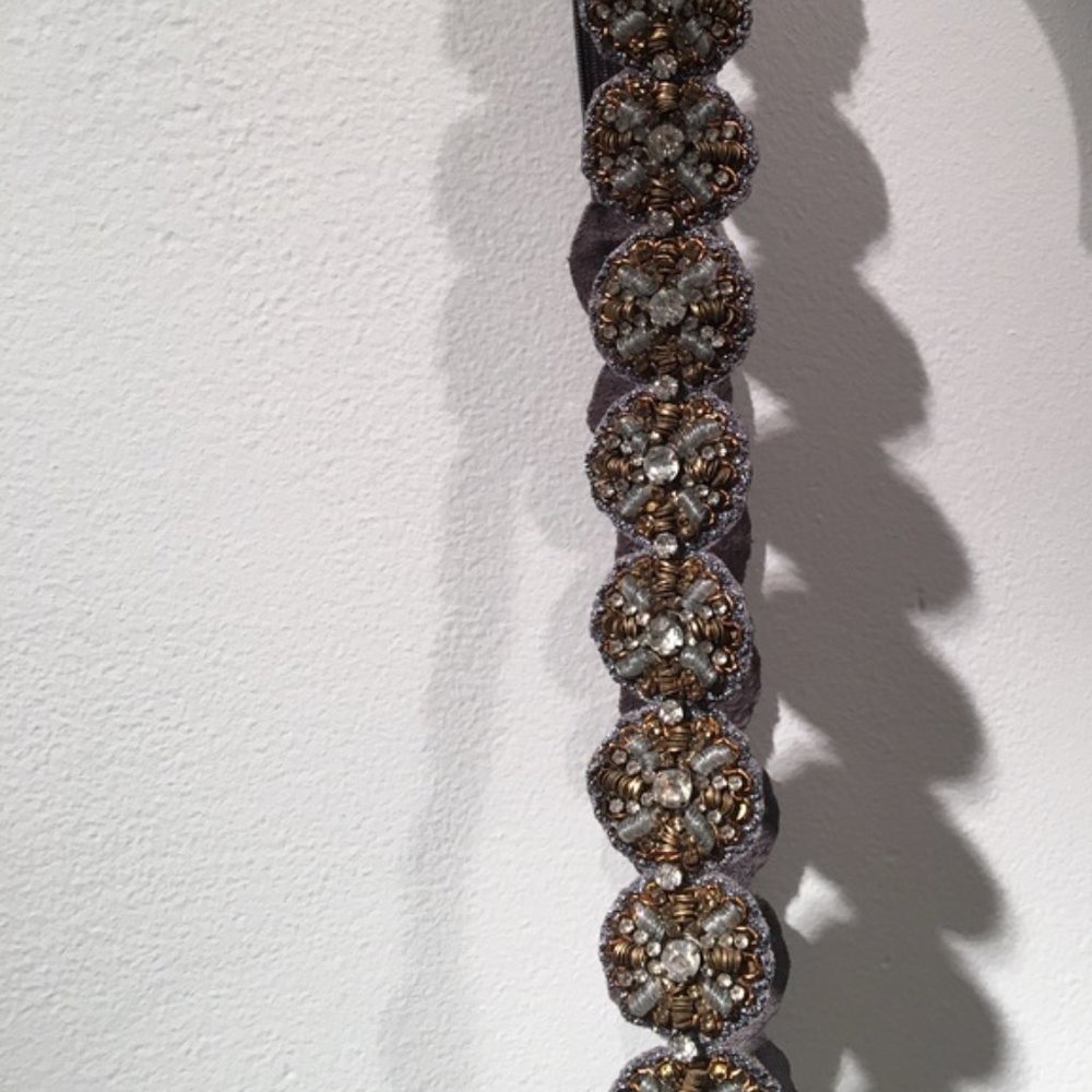 Anthropologie Beaded Corset Belt Elastic Waist